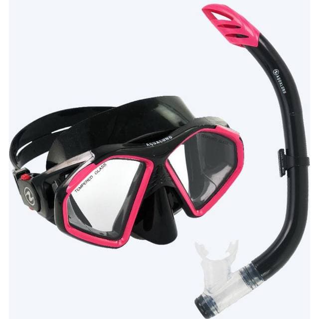 Aqualung snorkelsæt til voksne Combo Hawkeye Sort Snorkelsæt uden finner Voksne