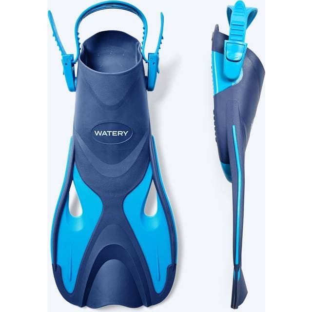 Watery korte svømmefødder Fisher Blå Testvinder 42-45 Svømmefødder til svømning Med hæl