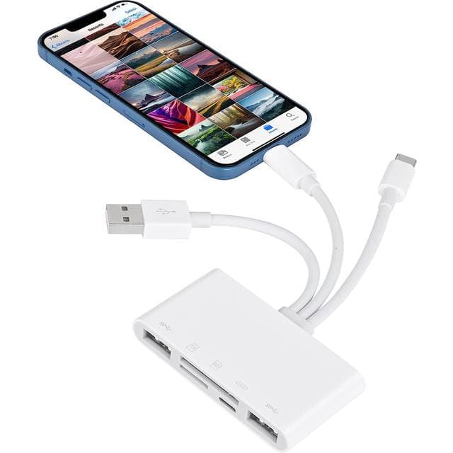 Nordic USB-A USB-C Lightning Card Reader 2 Slot