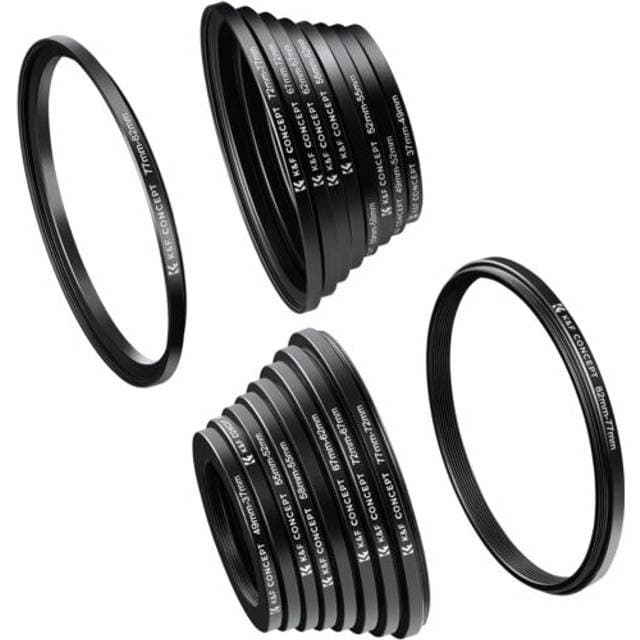 K&F Concept Step Up Down Ring Set 18-piece 37-82mm