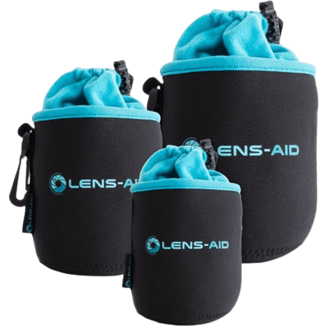 Lens-Aid Neopren Objektivbeutel mit Fleece-Fütterung Set: S, M, L