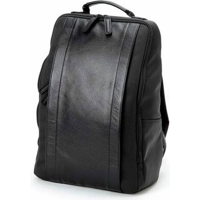 Artisan&Artist Leather Panel Backpack RR4-06C Black
