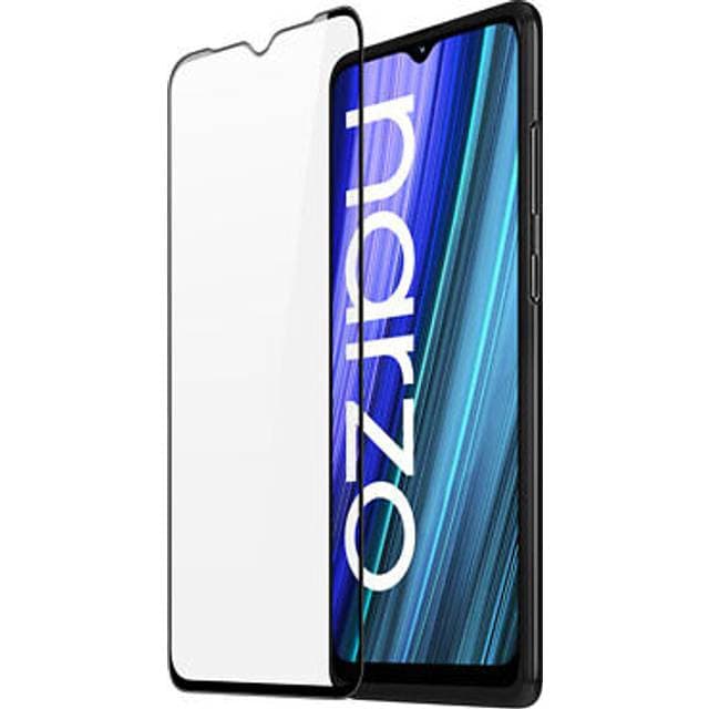 Dux ducis 9D Tempered Glass heavy-duty 9H full screen tempered glass with Realme Narzo 50A frame black case friendly
