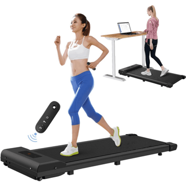 Bigzzia Motorised Treadmill Walking Running Pad with Remote Control Black