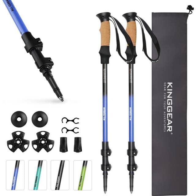 KingGear Walking Stick for Hiking Adjustable Quick Flip Lock Trekkin