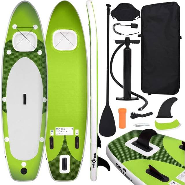 vidaXL Oppusteligt Paddleboardsæt 360 x 81 x 10 cm Grøn