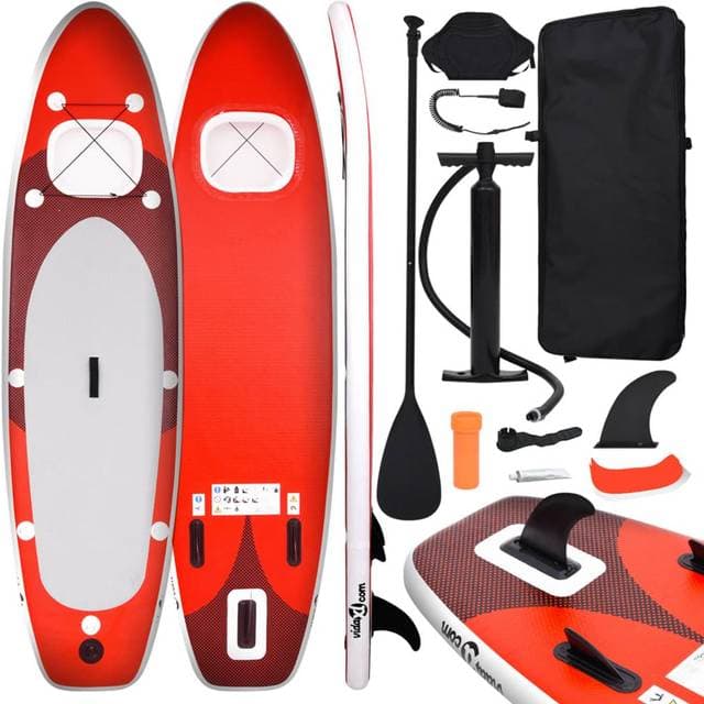 vidaXL Oppusteligt Paddleboardsæt 300 x 76 x 10 cm Rød