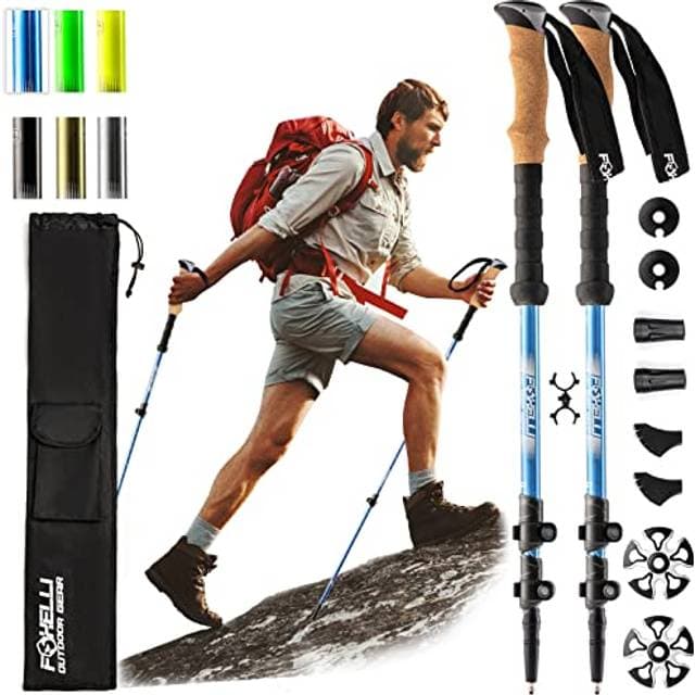 Foxelli 2-Pc Collapsible Lightweight Trekking Poles