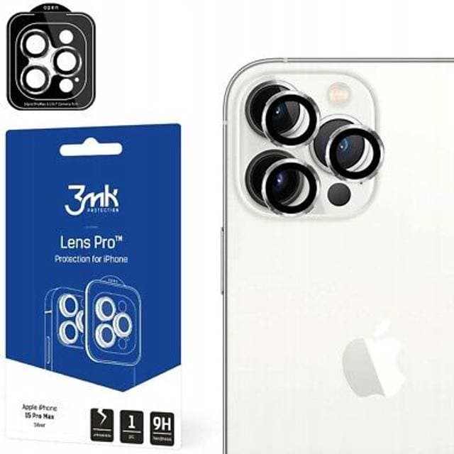 3mk Lens Protection Pro Kamera Beskyttelsesglas iPhone 15 Pro Max Sølv