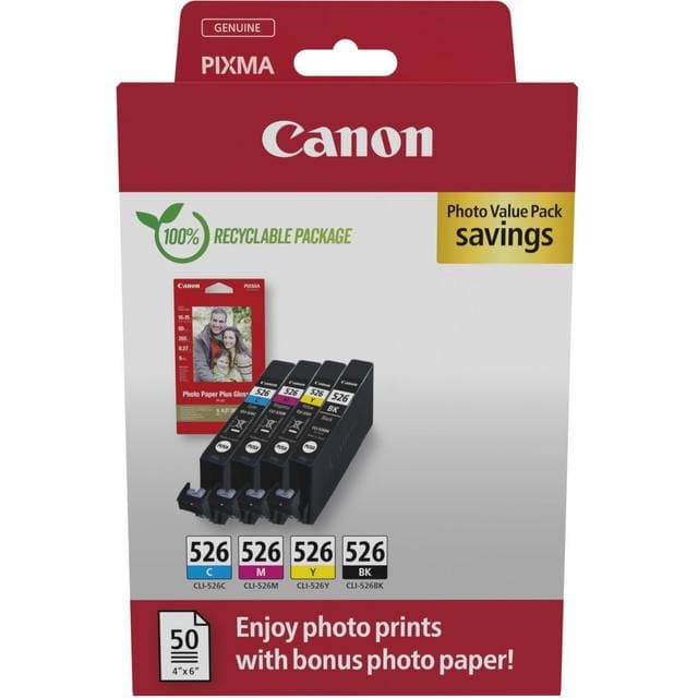 Canon CLI 526 C/M/Y/BK Photo Value Pack - Sort/Gul/Cyan/Magenta