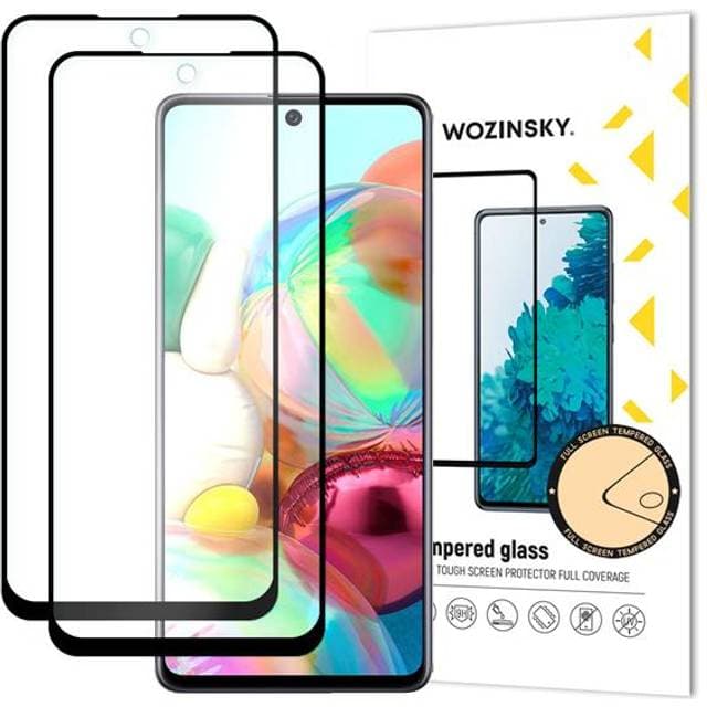 Wozinsky set of 2x super tough Full Glue full screen tempered glass with Case Friendly frame Samsung Galaxy A42 5G black