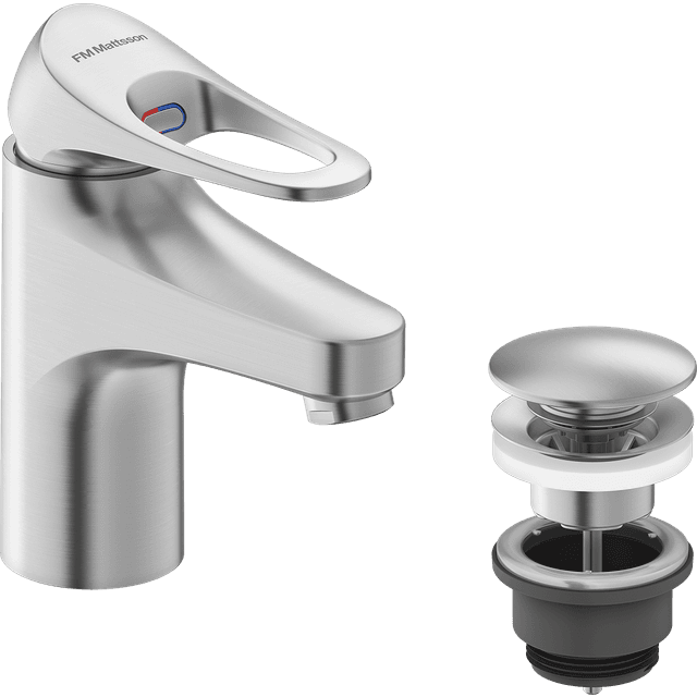 FM Mattsson M 9000XE Håndvaskarmatur Børstet Krom