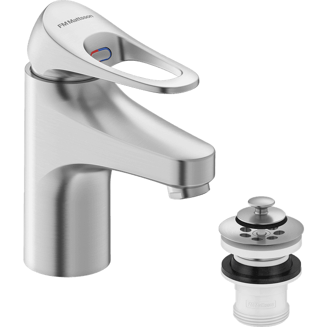 FM Mattsson 9000XE Håndvaskarmatur Børstet Krom