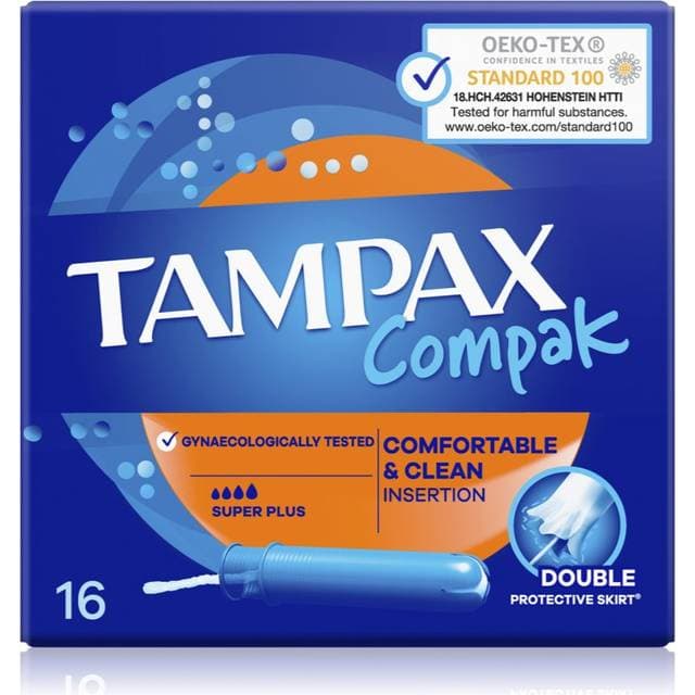 Tampax Compak Super Plus Tamponer med Applikator 16 Stk
