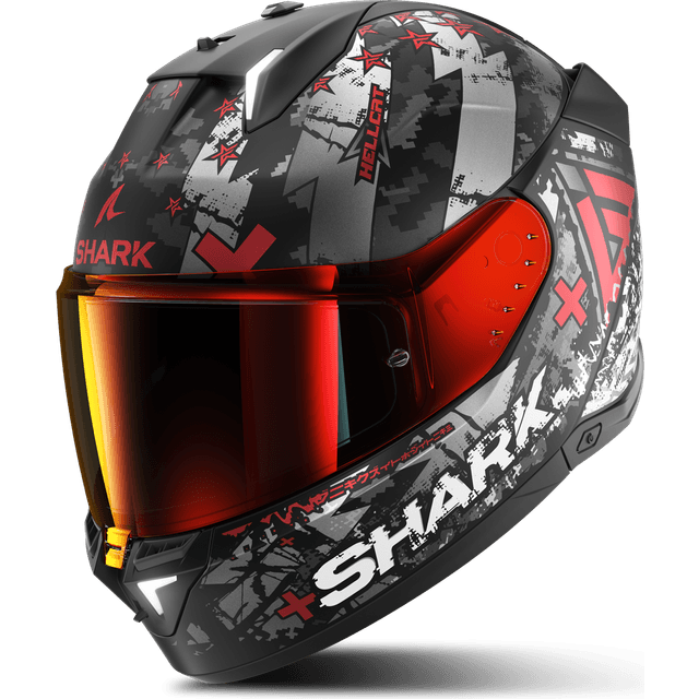 SHARK Helmets Integralhjelm Skwal i3 Hellcat Mat, Sort/Krom/Rød