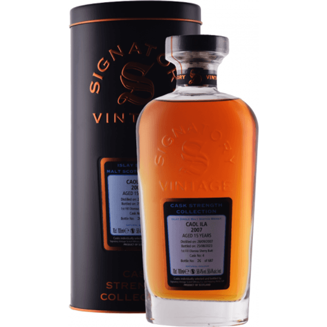 Caol Ila 2007 Signatory 15 Års Strength Collection Single Malt Whisky 58,4% #4 70 cl
