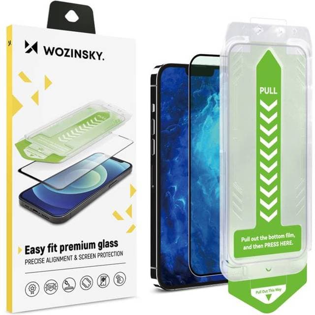 Wozinsky 9H tempered glass with mounting frame for iPhone 14 Plus Premium Glass black