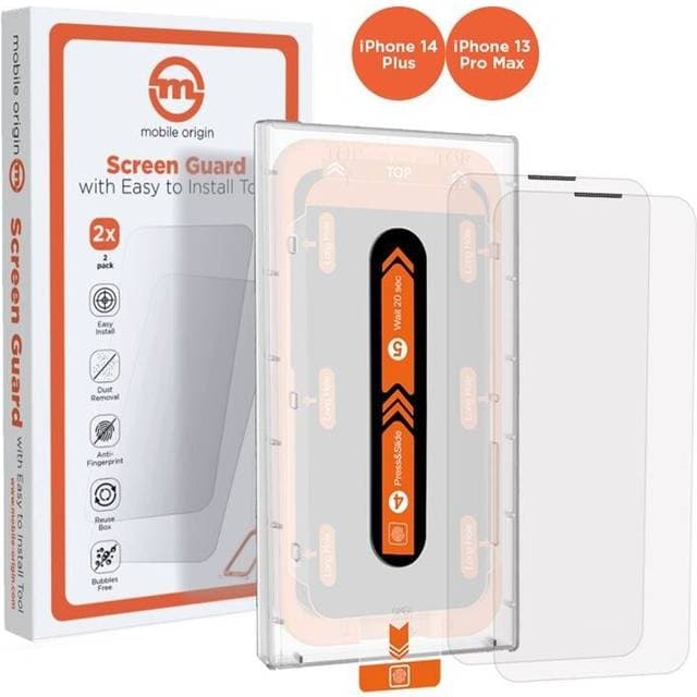 Mobile Origin Mobile Origin Skærmbeskyttelse m/Applikator t/iPhone 14 Plus/13 Pro Max 9H 2pk