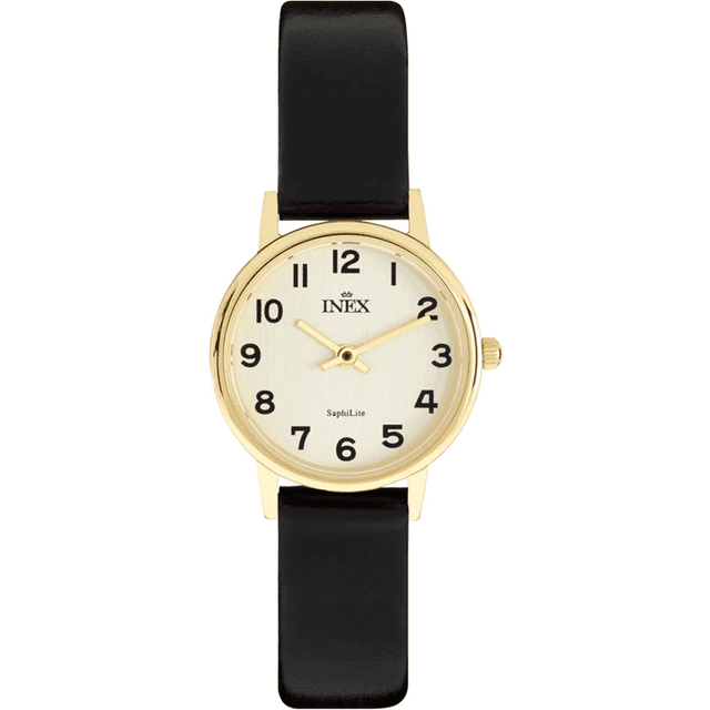 INEX Womens Saphilite Gold/Gold A6948AD7A Guldfarvet kvarts dameur