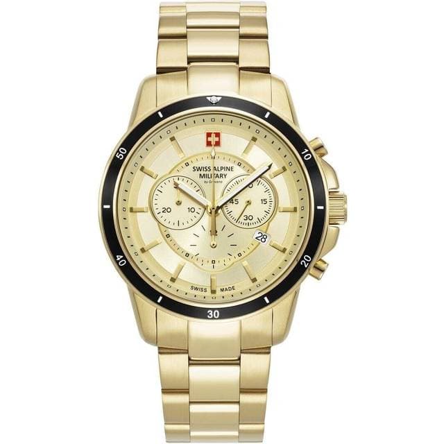 Swiss Alpine Military Chrono Forgyldt herre ur, model 7089.9111