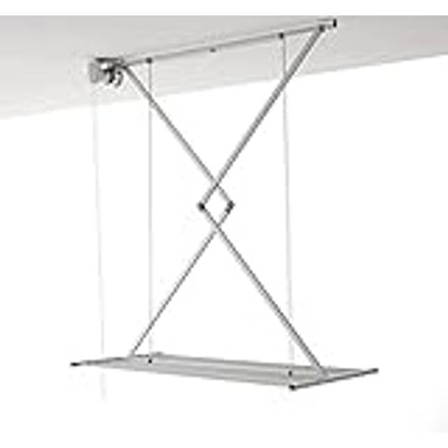 Mini Ceiling Mounted Pulley Clothes Airer - Grey