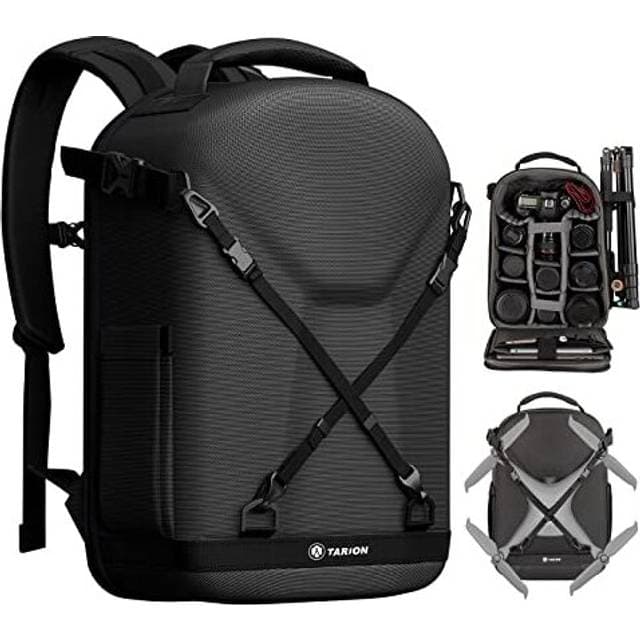 TARION TRH Camera Backpack Camera Case with Hard Shell Shockproof Waterproof and Abrasion Resistant Camera Bag with 14.5 Inch Laptop Compartment
