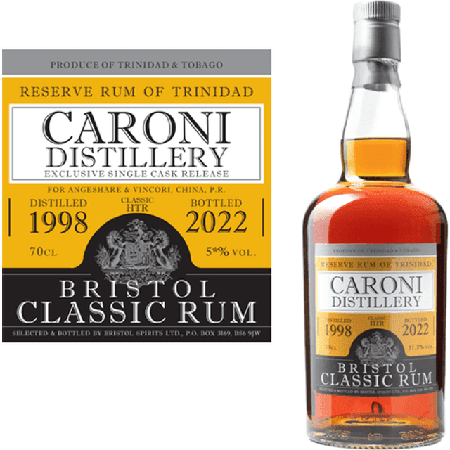 Caroni Bristol Classic Rum Caroni 1998 2022 51,3% ABV 70 cl