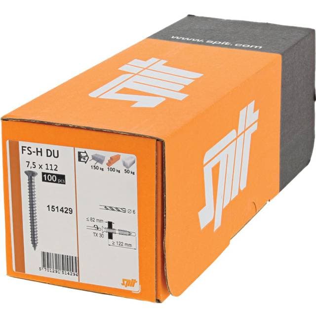 Spit Duramax Karmskrue 7.5 x 112 mm UH TX Set of 100 100stk