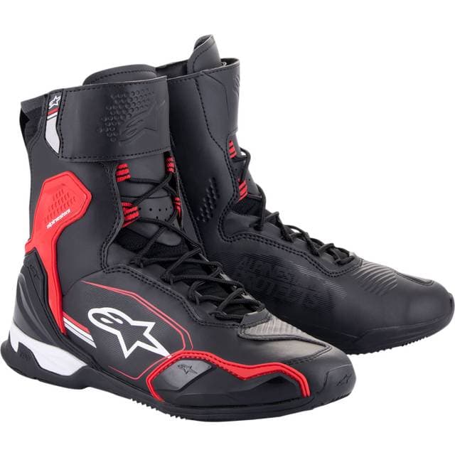 Alpinestars MC-Støvler Superfaster, Sort/Lysrød/Hvid