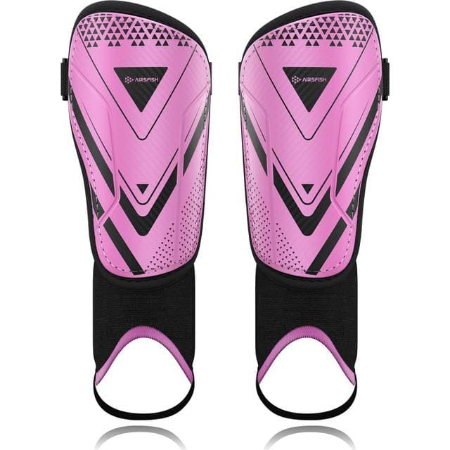 AirsFish Upgraded Soccer Shin Guards for Kids/Youth - Red