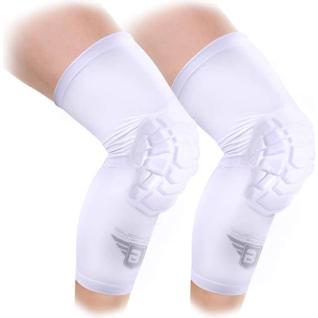 Bucwild Sports Knee Pads Padded Compression Pro Sleeves - Black White Red Blue