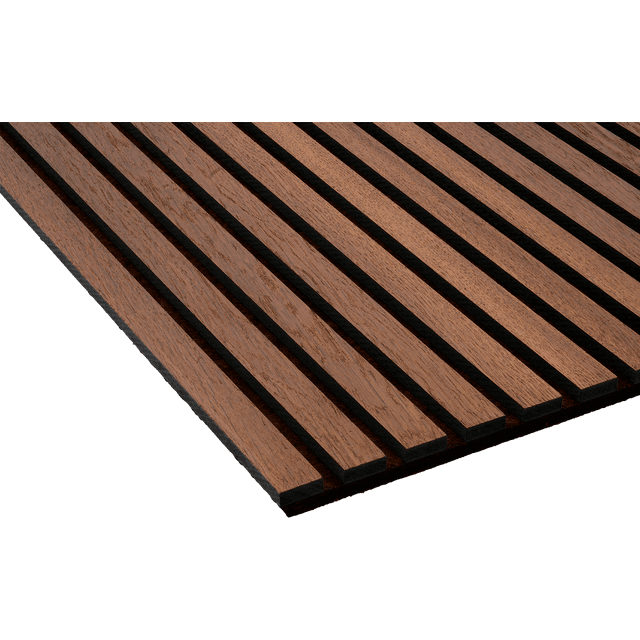 By Venø By venø akustikplade røget eg ubehandlet 600x3000x20mm sort mdf og sort filt