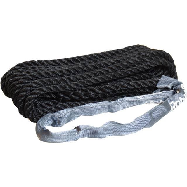 Robline fortøjning, øje med webbing, 3-slået sort 12mm 10m