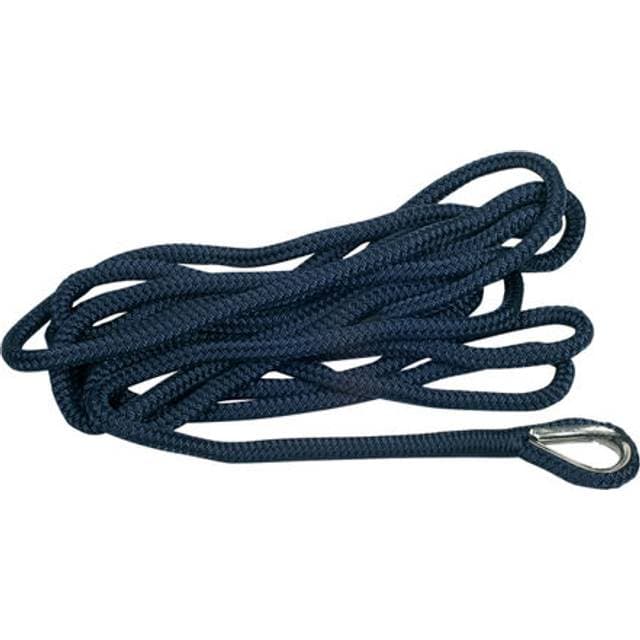 1852 Marine Dockline flettet m/kovs m.blå 10mm 4m