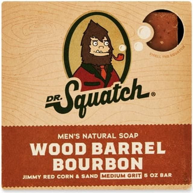 Dr. Squatch Men's Natural Soap Wood Barrel Bourbon Jimmy Red Corn Sand Medium Grit