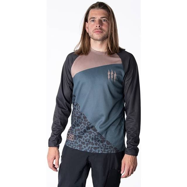 Muc-Off Riders Long Sleeve Jersey Men Grå/Sten Leopard, S