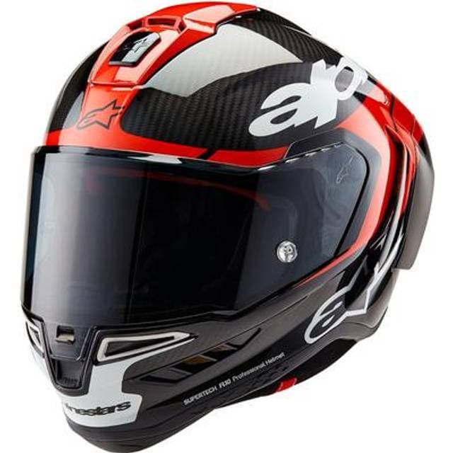 Alpinestars Supertech R10 Element Integralhjelm - Sort/Carbon/Rød/Hvid