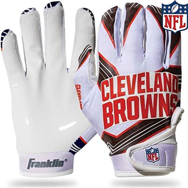 Franklin Sports Cleveland Browns Youth NFL Football Gloves Pair
