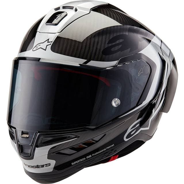 Alpinestars Supertech R10 Element Integralhjelm - Sort/Carbon/Sølv Voksen