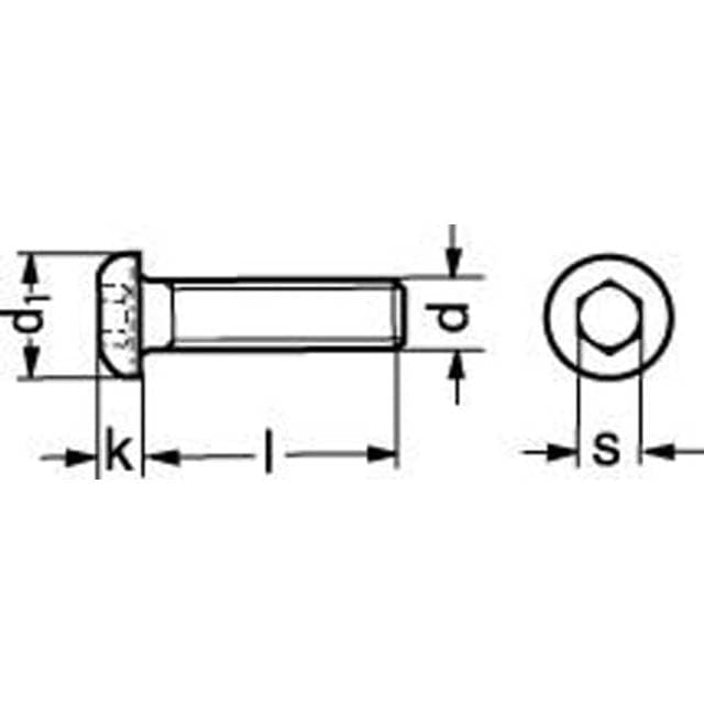 Lemvigh-Müller M 4X10 ISO 7380 RFA2 button head skrue fuldt gevind