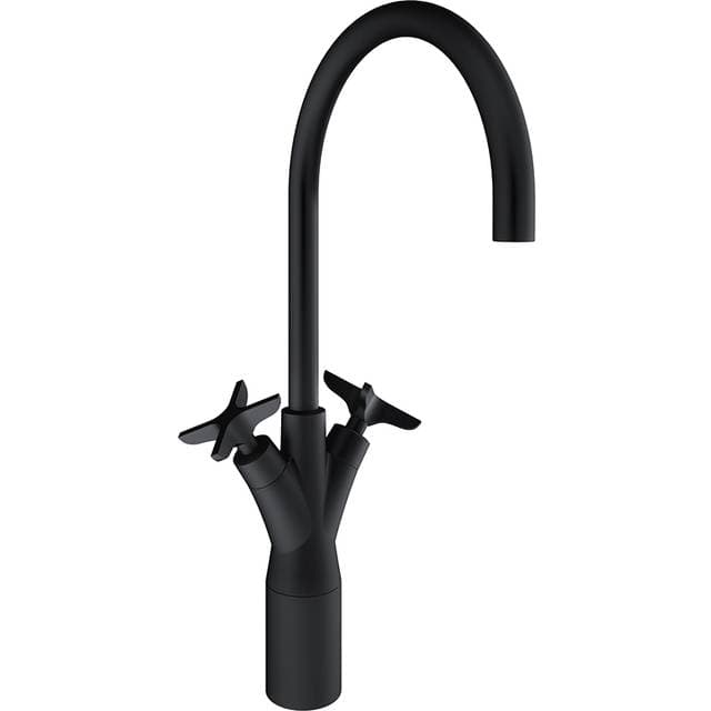 Hill Ceramic Tvättställsblandare Nevado Svart Matt Hög Mat sort