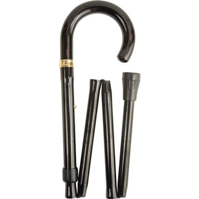 Classic Canes Justerbar Sort Foldestok Med Rundt Greb