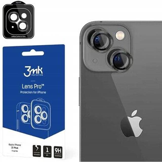 3mk Lens Protection Pro iPhone 15 Plus 6.7 graphite/graphite Camera lens protection with mounting frame 1 pc