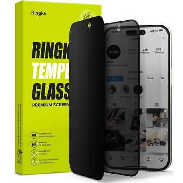 Ringke iPhone 15 Skærmbeskytter Privacy Tempered Glass Installation Jig