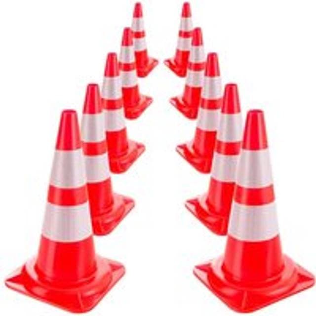 Arebos 10x Trafikkegle 50 cm PVC