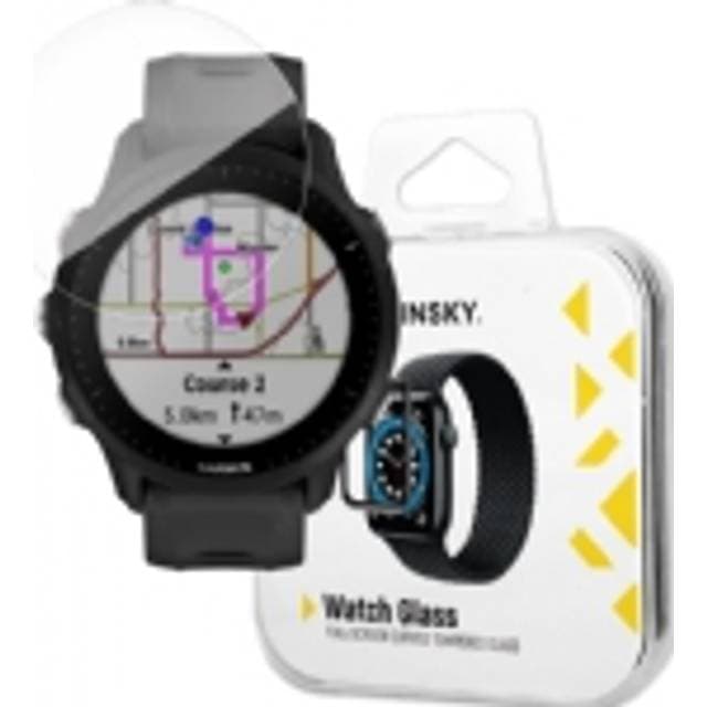 Wozinsky FULL GLUE TEMPERED GLASS HARDENED GLASS FOR GARMIN FORERUNNER 955 9H FOR HELE SKÆRMEN MED SORT RAND