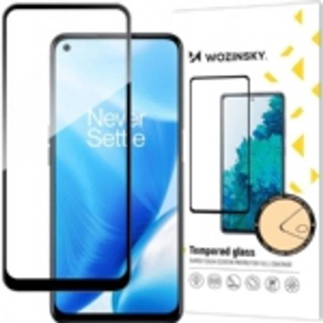 Wozinsky superstærkt Full Glue fuldskærms hærdet glas med Case Friendly-ramme OnePlus Nord N200 5G sort