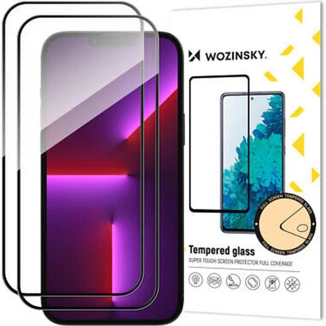 Wozinsky 2x superstærk Full Glue fuldskærms hærdet glas med Case Friendly ramme iPhone 14 Pro Max sort