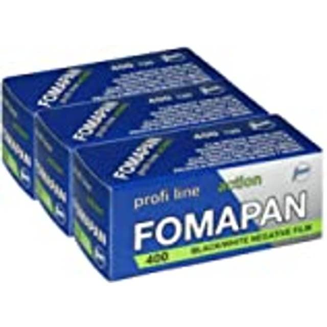 Foma 3er Pack Action Fotofilm 400 ISO Schwarz Weiß Negativ- Rollfilm/Mittelformatfilm 120 FO11561-3