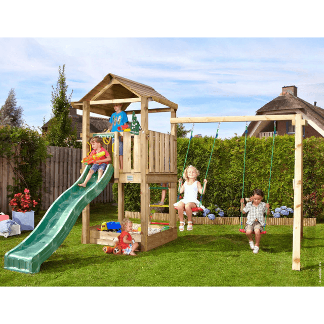 Nordic Play Playtower Jungle Gym House with 2 Swing Module 220